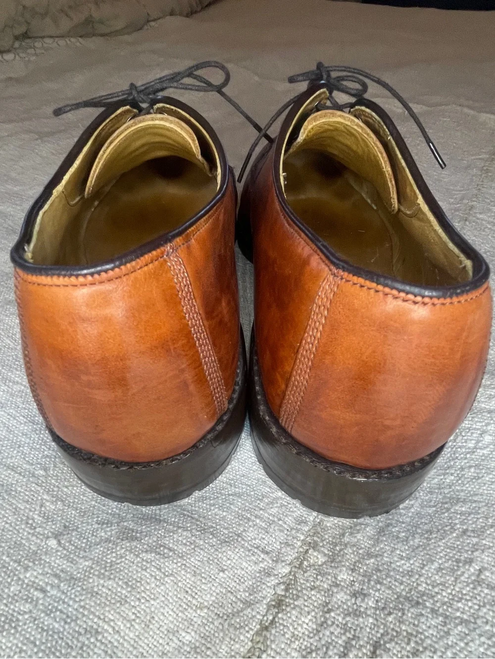 Allen Edmonds Dellwood Brown Split Toe Derby Dress Shoes 11D Leather Vibram Sole